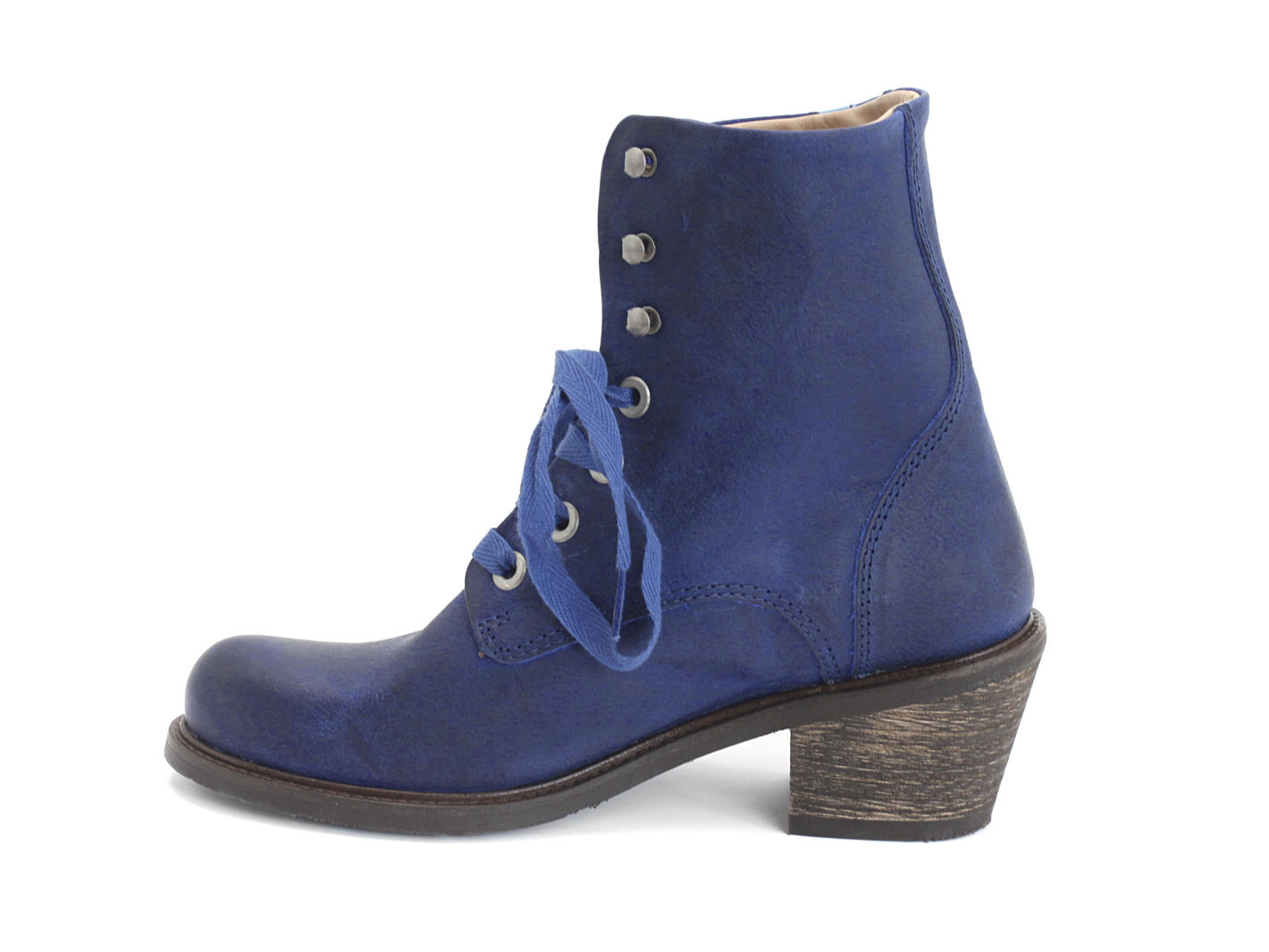 Nuni Blue Lace-Up Winter Boot: Profile inside