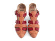 Objective Orange & rouge Low-heeled fisherman sandal: Front