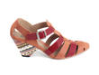 Objective Orange & rouge Low-heeled fisherman sandal: Profile outside