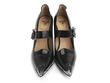 Odette Black & White Pointed Toe Mary Jane Heel: Front