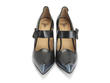 Odette Bleu et Noir Escarpin avec courroie et bout pointu: Front