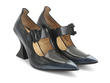 Odette Bleu et Noir Escarpin avec courroie et bout pointu: Quarter view