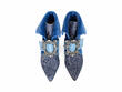 Ohbai Bleu estampé Bottillon à boucles élégant: Front