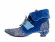 Ohbai Bleu estampé Bottillon à boucles élégant: Profile outside