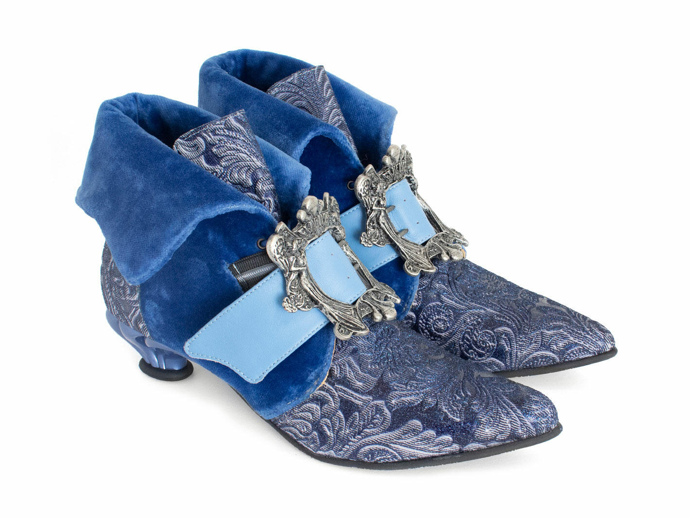 Ohbai Bleu estampé Bottillon à boucles élégant: Quarter view