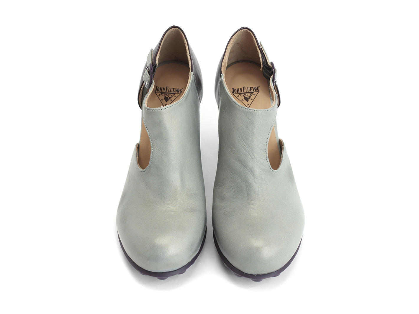 Opposition Bleu & violet Sexy side-buckled heel: Front