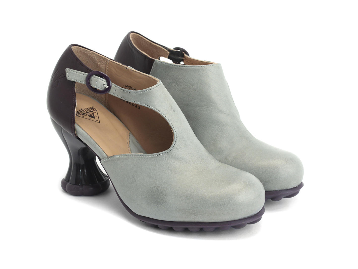 Opposition Blue & Purple Sexy side-buckled heel: Quarter view