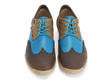 Orbit Bleu/Brun Derby à bout golf brogue: Front