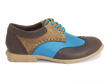 Orbit Bleu/Brun Derby à bout golf brogue: Profile outside
