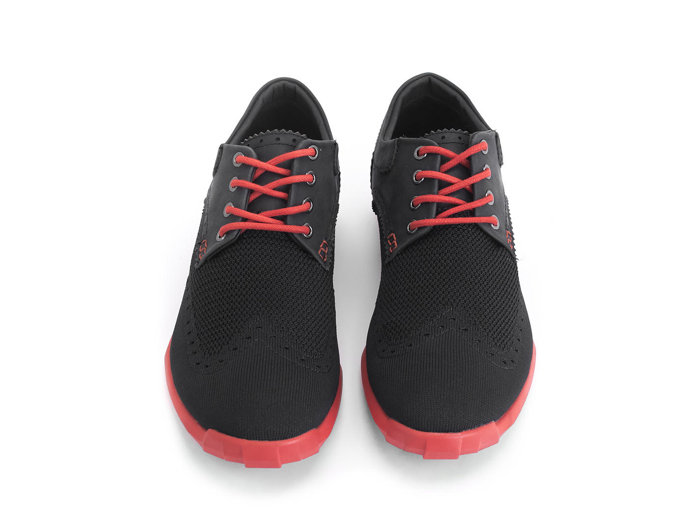 Orbit Noir/Rouge Derby à bout golf brogue: Front