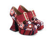 Original Floral rouge/Rayures/Pois Talon plateforme baroque: Quarter view