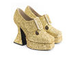 Original Gold Baroque Platform Heels: Quarter view