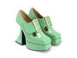 Original Green Baroque Platform Heels: Quarter view