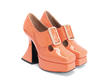 Original Orange Baroque Platform Heels: Quarter view