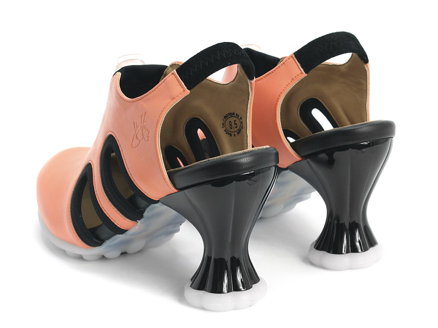 Orion Orange Sporty slingback heel: Back