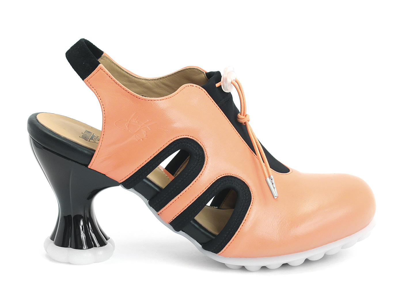 Orion Orange Sporty slingback heel: Profile outside