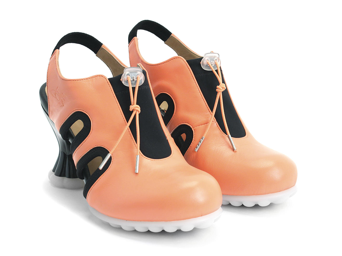Orion Orange Sporty slingback heel: Quarter view