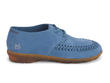 Oven Mitt Blue Handwoven lace-up shoe: Profile outside