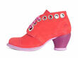 Pandora Red Ankle Boots with Eyelets: Profile outside
