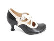 Pearl Hart Black & Beige Criss-crossed mary jane heel