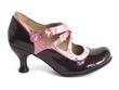 Pearl Hart Purple & Pink Criss-crossed mary jane heel: Profile outside