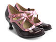 Pearl Hart Purple & Pink Criss-crossed mary jane heel: Quarter view