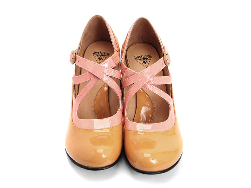 Pearl Hart Yellow & Pink Charles IX croisé à talon