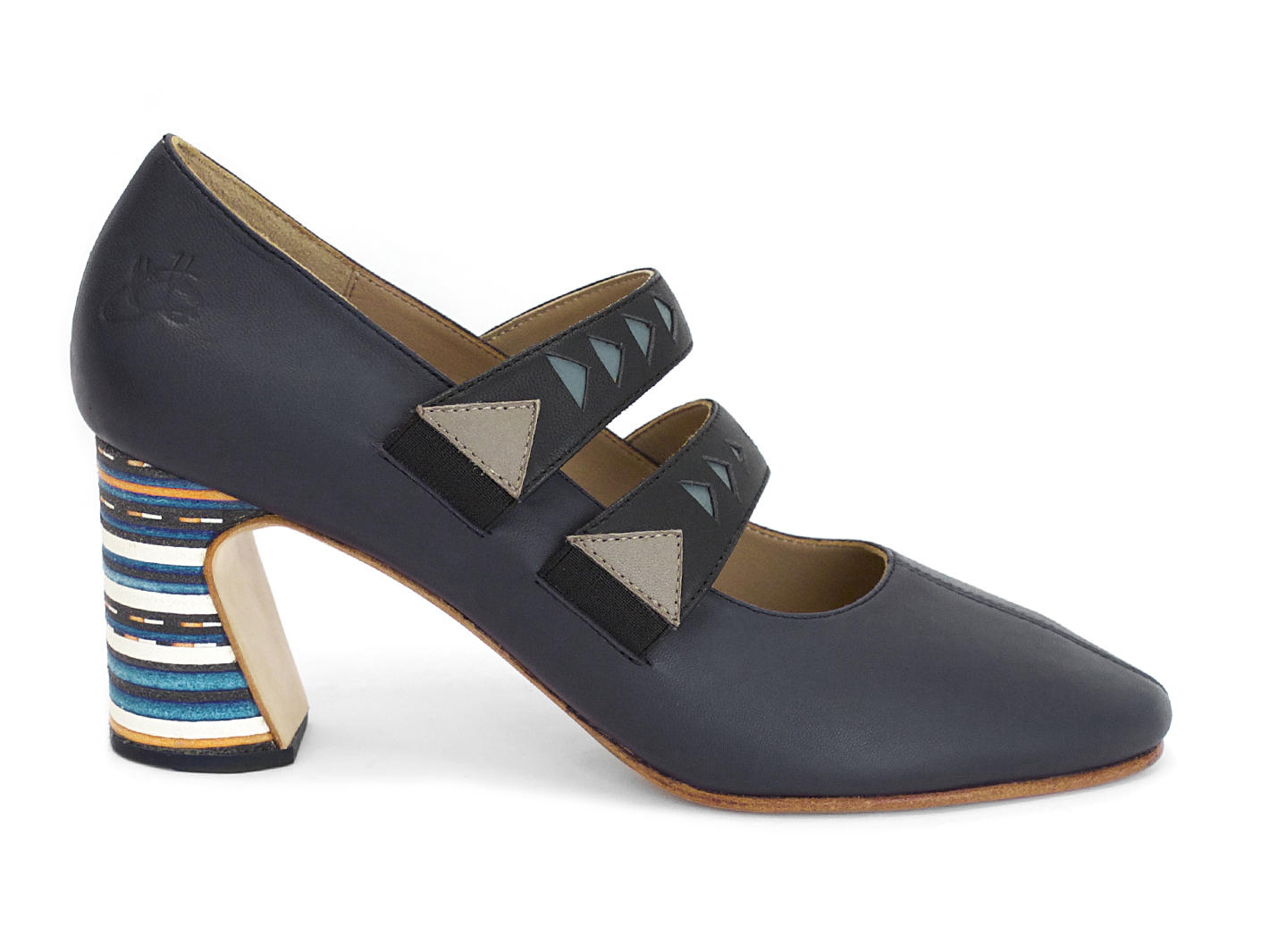 Pettitt Navy Geometric mary jane: Profile outside