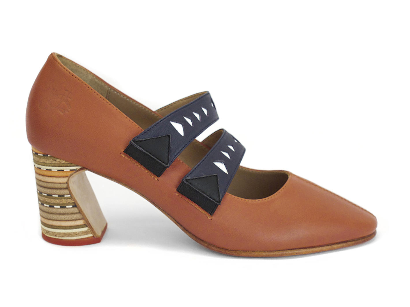 Pettitt Orange Geometric mary jane: Profile outside