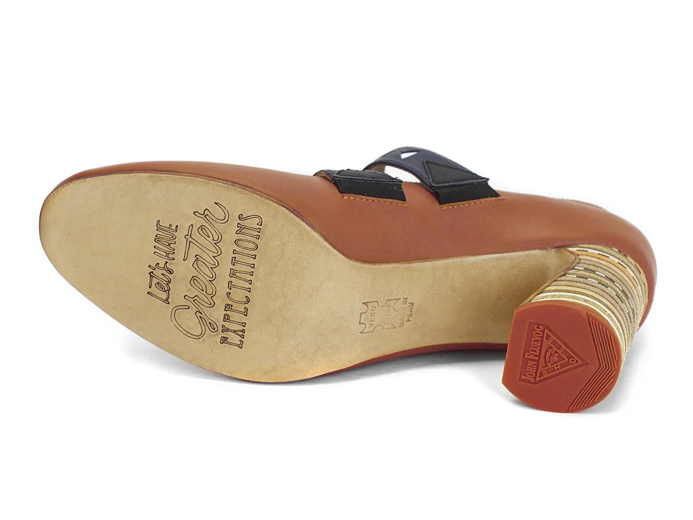 Pettitt Orange Geometric mary jane: Sole