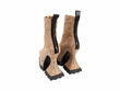 Petunia Beige Emboss Mid-Calf Platform Boots: Back