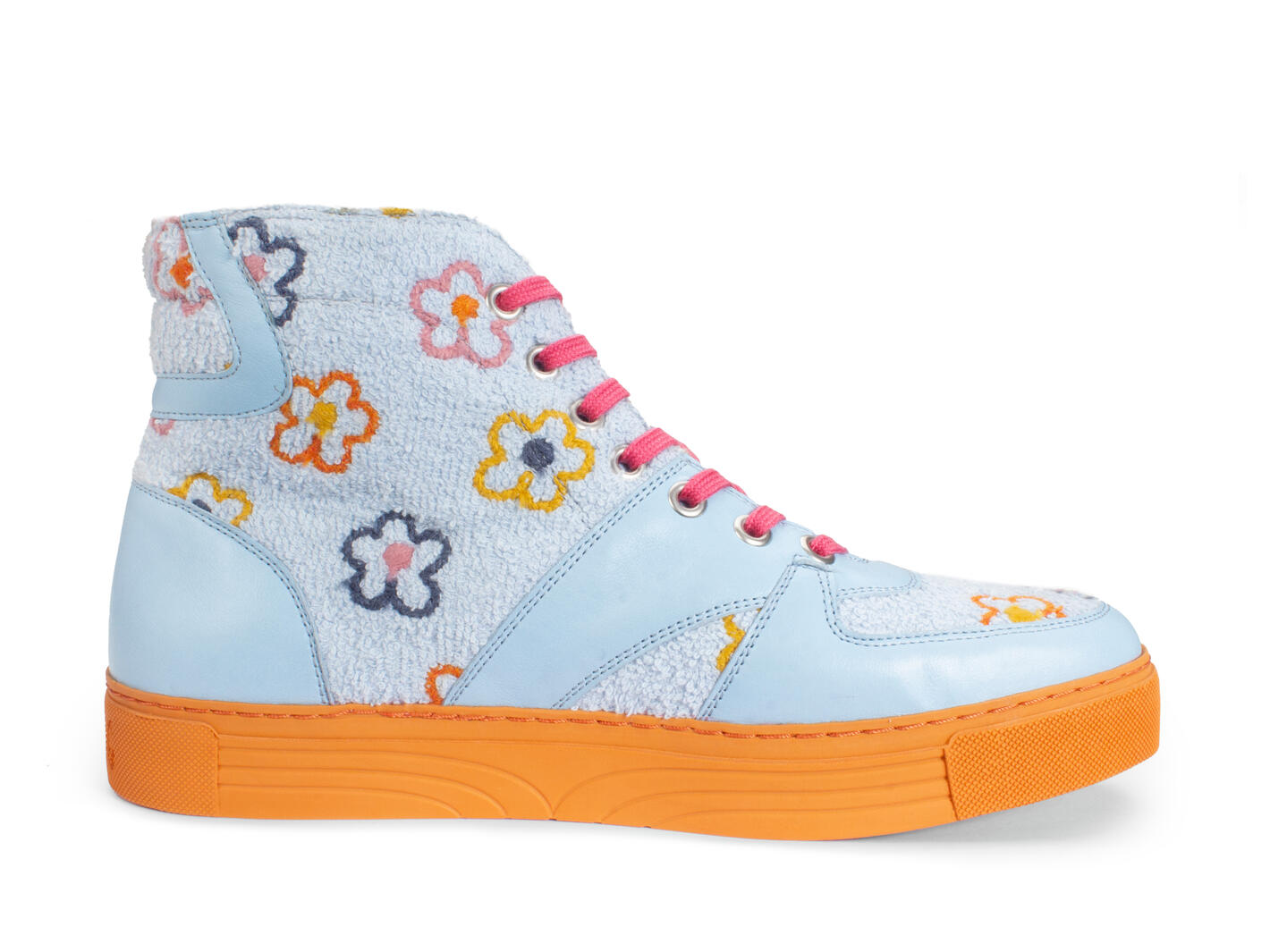 Prado Blue Floral High-Top Sneakers: Back
