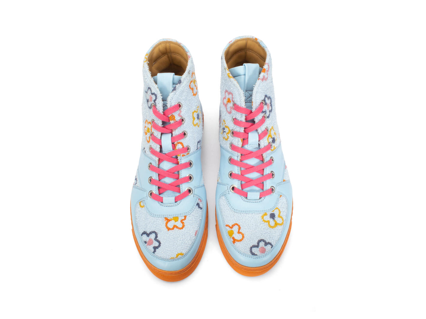 Prado Blue Floral High-Top Sneakers: Sole