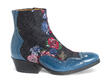 Presley: Men’s JF Floral/Navy Ankle boot with stitching: Profile outside