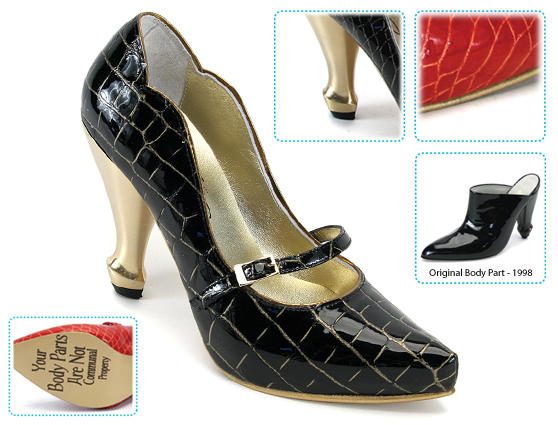 Pump Black with Gold Heel
