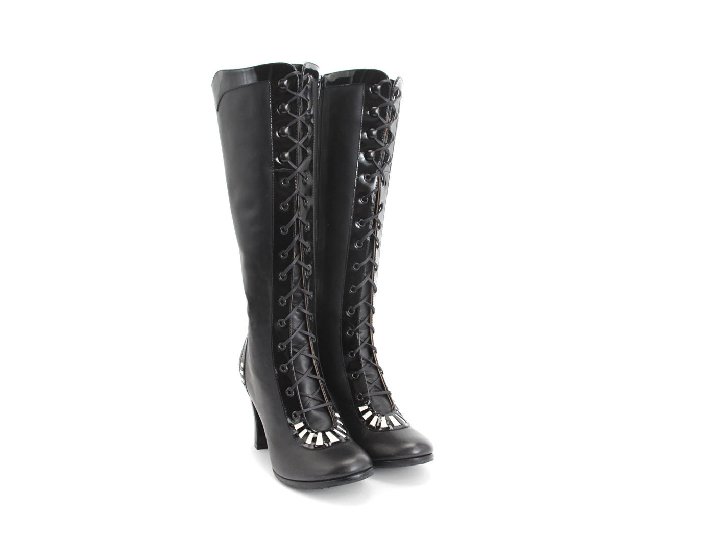 Purity Noir Tall Lace-Up Dress Boot: Quarter view