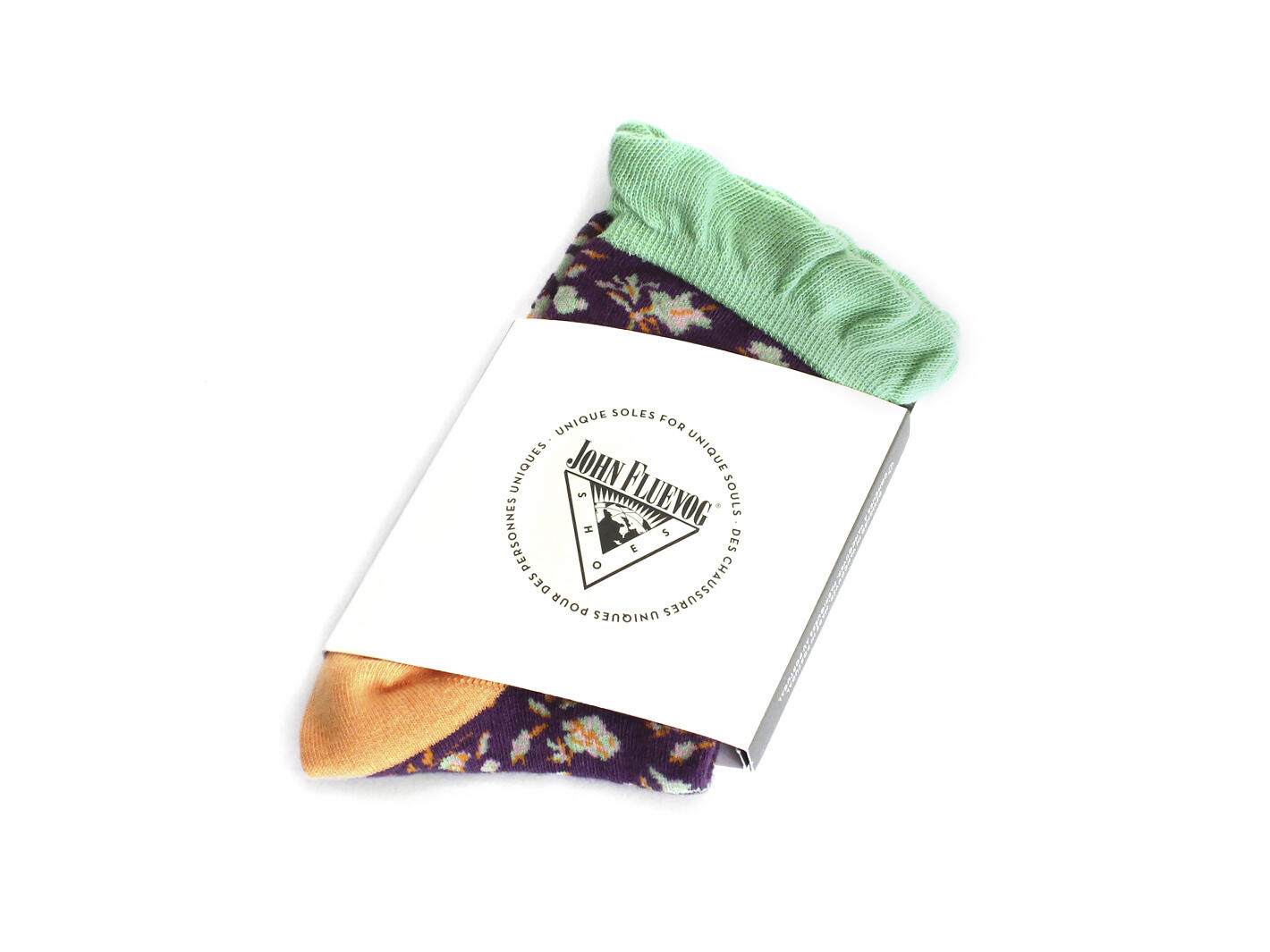 Purrcy Vog Socks Purple/Orange Chaussette à fleurs et à volants
