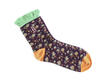 Purrcy Vog Socks Purple/Orange Chaussette à fleurs et à volants