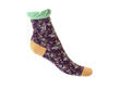 Purrcy Vog Socks Purple/Orange Floral ruffle sock