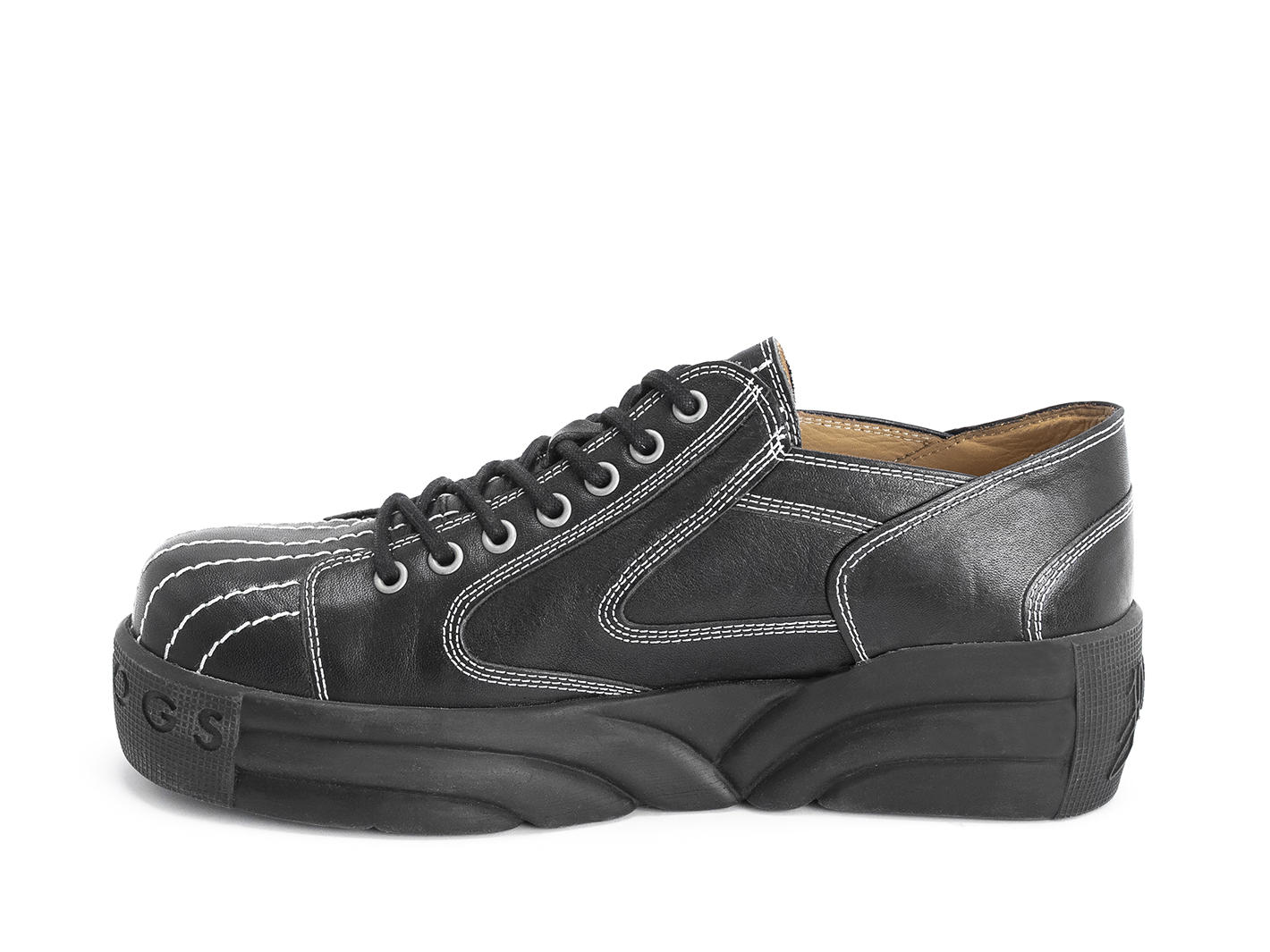 PV1 Noir Chaussure de sport avec semelle plateforme: Profile inside