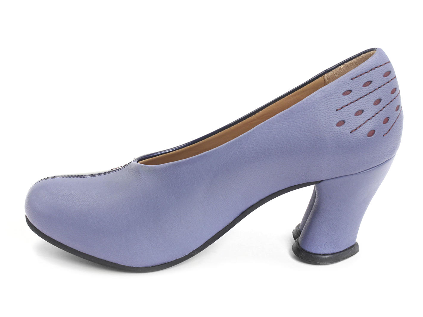 Ravishing Blue Leather and patent pump: Profile inside