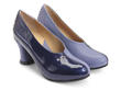 Ravishing Blue Leather and patent pump: Quarter view
