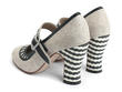 Resurrection Grey Buckled Mary Jane Heel: Back