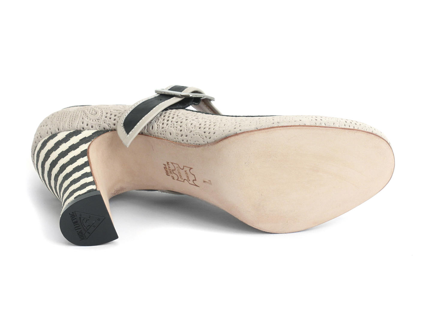 Resurrection Grey Buckled Mary Jane Heel: Sole