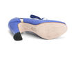 Revelation Blue & Beige Vintage Lace-Up Mary Jane Heels: Sole