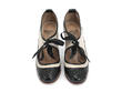 Revelation Noir & beige Vintage Lace-Up Mary Jane Heels