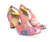 Rigel Floral T-strap heel with embroidery: Quarter view