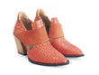Room 502 Orange croc Open-sided bumped toe heel: Quarter view
