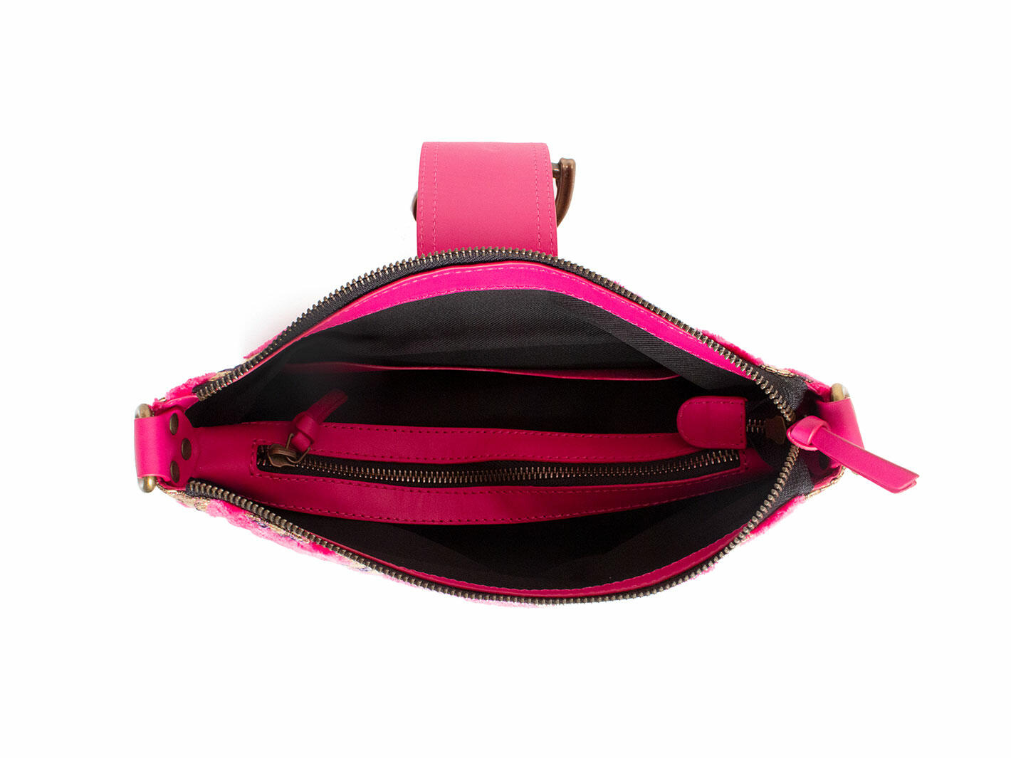 Rosalita Pink Tapestry Leather bag with buckle
