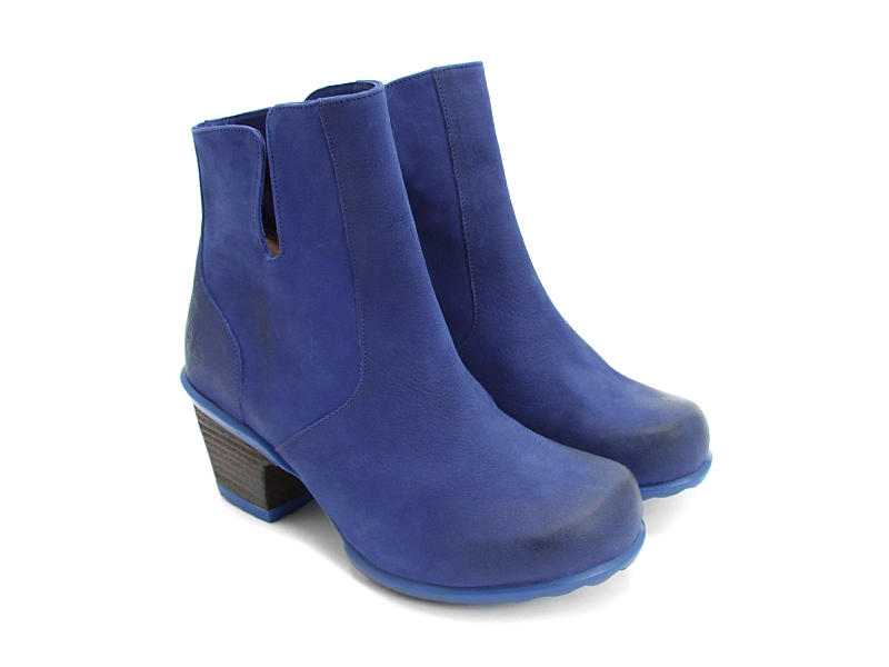 Rosy Bleu Bottillon en cuir au bout poli